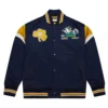 University of notre dame fighting irish navy satin varsity jacket 2