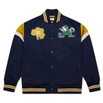 Notre Dame Fighting Irish Cooperstown Heavyweight Full-Snap Navy Satin Jacket