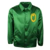 University of oregon ducks green satin varsity jacket 1