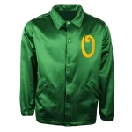 Oregon Ducks Windbreaker Full-Snap Green Satin Jacket