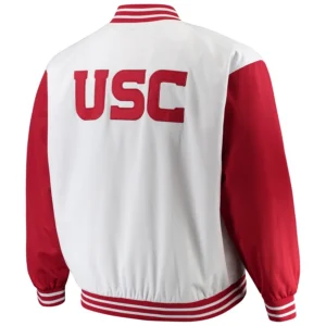 Usc trojans big tall birdseye whitered satin varsity jacket 4