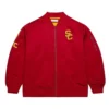 Usc trojans cardinal sc interlock red satin varsity jacket 1