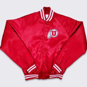 Utah utes 80s red bomber satin varsity jacket 3