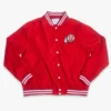 Utah utes script bomber red satin varsity jacket 2