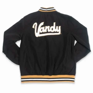Vanderbilt commodores script vandy black satin varsity jacket 1