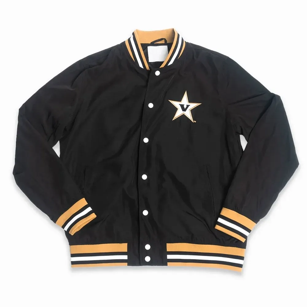 Vanderbilt commodores script vandy black satin varsity jacket 2