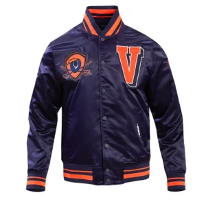 Virginia cavaliers classic navy satin varsity jacket