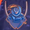 Virginia cavaliers classic rib knitted navy satin varsity patch