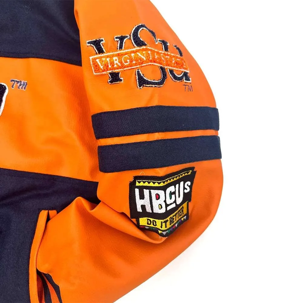 Virginia state trojans ole skool black wool leather varsity jacket 4