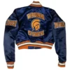 Virginia state trojans womans maroon satin varsity jacket 1