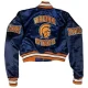 Virginia state trojans womans maroon satin varsity jacket 1