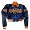 Virginia state trojans womans maroon satin varsity jacket 2