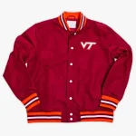 Virginia Tech Hokies Script Red Satin Jacket