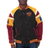 Washington commanders g iii sports by carl banks raglan black red leather varsity jacket 1