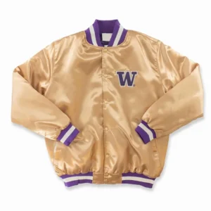 Washington huskies gold satin varsity jacket 1