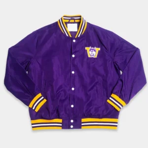 Washington huskies script purple satin varsity jacket 1
