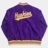 Washington huskies script purple satin varsity jacket