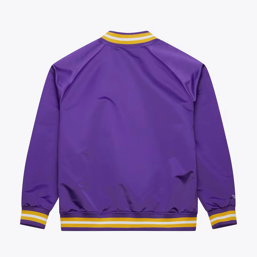 Washington huskies vintage logo lightweight purple satin varsity jacket 2