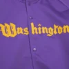 Washington huskies vintage logo lightweight purple satin varsity jacket 3