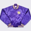 Western illinois leathernecks purple satin varsity jacket 2