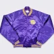 Western illinois leathernecks purple satin varsity jacket 2
