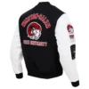 Winston salem state rams classic black wool leather varsity jacket