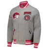 Winston salem state rams grey crest emblem varsity jacket