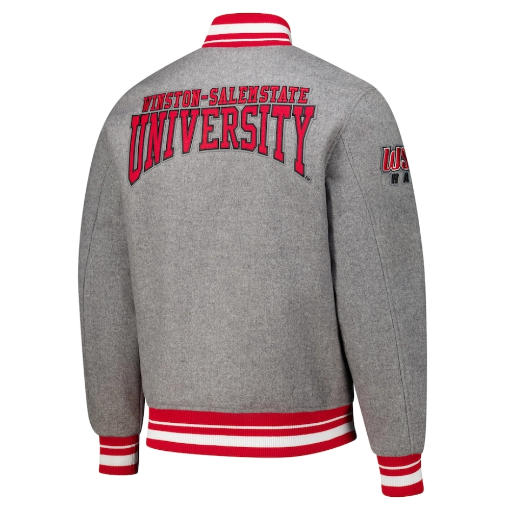 Winston salem state rams grey crest emblem wool jacket