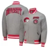 Winston salem state rams grey crest emblem wool varsity grey jacket