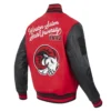 Winston salem state rams hbcu vintage red wool leather varsity jacket