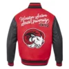 Winston salem state rams hbcu vintage redblack wool leather jacket