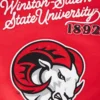 Winston salem state rams hbcu vintage redblack wool leather varsity patch