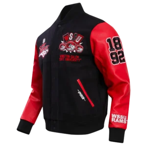 Winston salem state rams homecoming red black varsity jacket