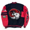 Winston salem state rams ole skool letterman blackred wool leather varsity jacket 2