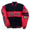 Winston salem state rams ole skool letterman blackred wool leather varsity jacket 3