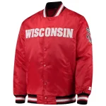 Wisconsin Badgers O-Line Red Satin Jacket