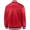 Wisconsin badgers o line red satin varsity jacket 3