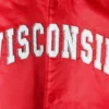 Wisconsin badgers the enforcer red satin varsity jacket 4