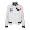 Womens houston texans retro classic full snap satin jacket