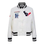 Houston Texans Women's Retro Classic Cream Satin Jacket