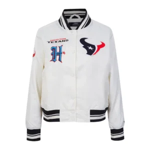 Womens houston texans retro classic full snap satin jacket