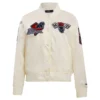 Womens howard bison classic cream satin jacket