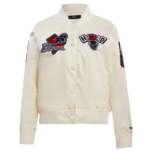 Womens howard bison classic cream satin jacket
