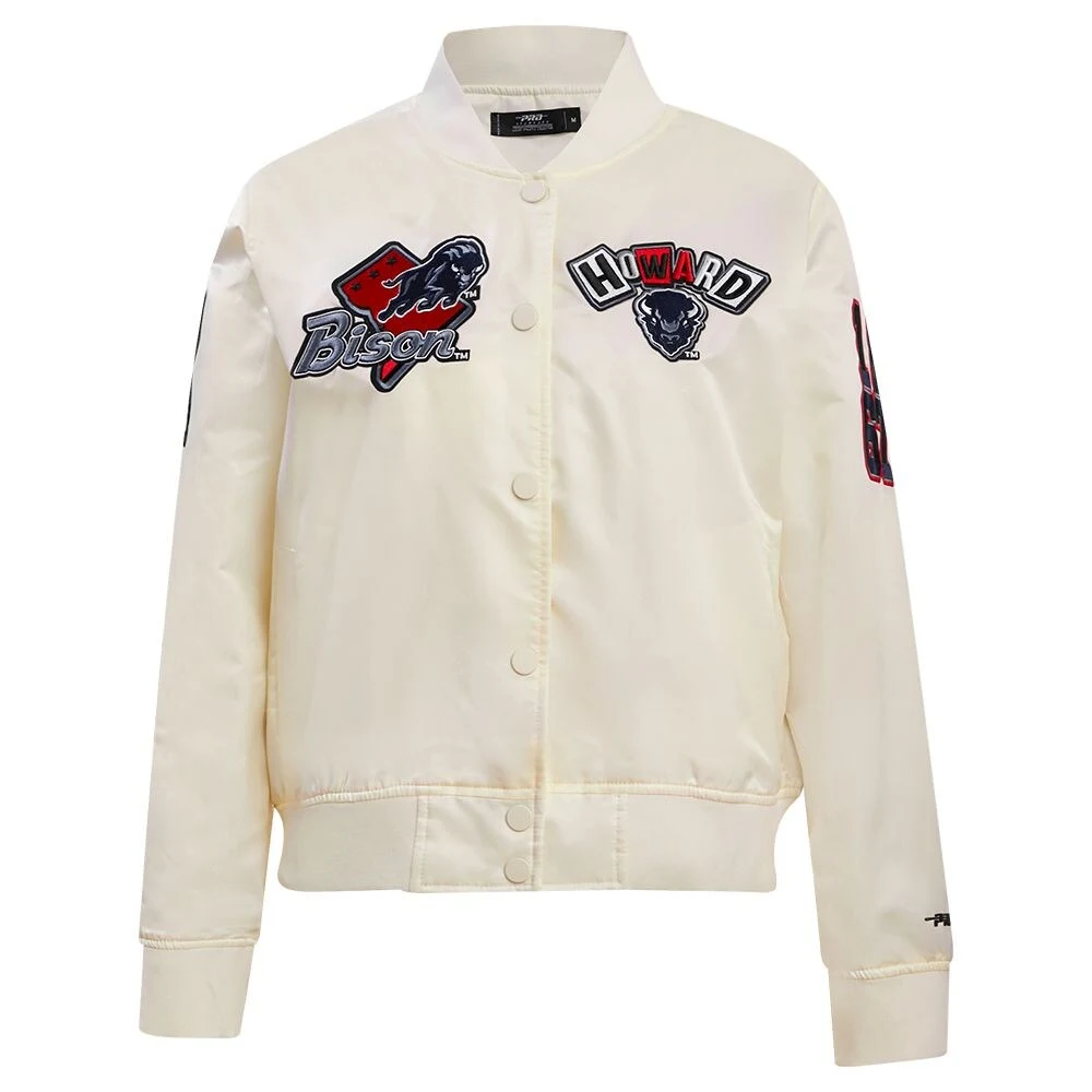 Womens howard bison classic cream satin jacket