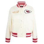 Kansas City Chiefs Women's Retro Classic Cream Satin Jacket