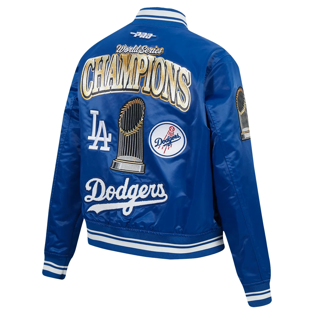 Womens los angeles dodgers world series satin varsity jacket