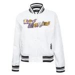 Los Angeles Lakers Women's City Ransom White Satin Jacket