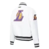 Womens los angeles lakers city ransom white satin jacket