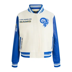 Womens los angeles rams retro classic wool leather varsity jacket