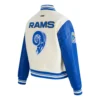 Womens los angeles rams wool leather varsity jacket